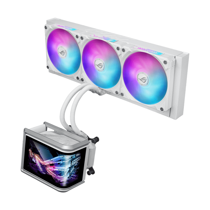 Водяное охлаждение CPU Asus ROG RYUO IV SLC 360 ARGB WHT, 3x120mm, AMOLED-display, Black