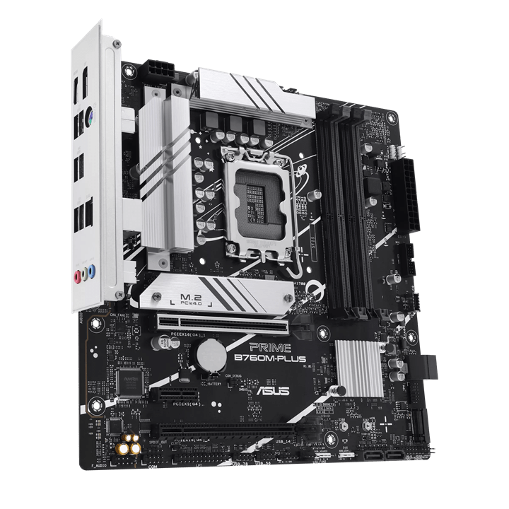 Материнская плата ASUS PRIME B760M-PLUS, LGA1700 4xDDR5 4xSATA3 2xM.2 RAID HDMI DP mATX