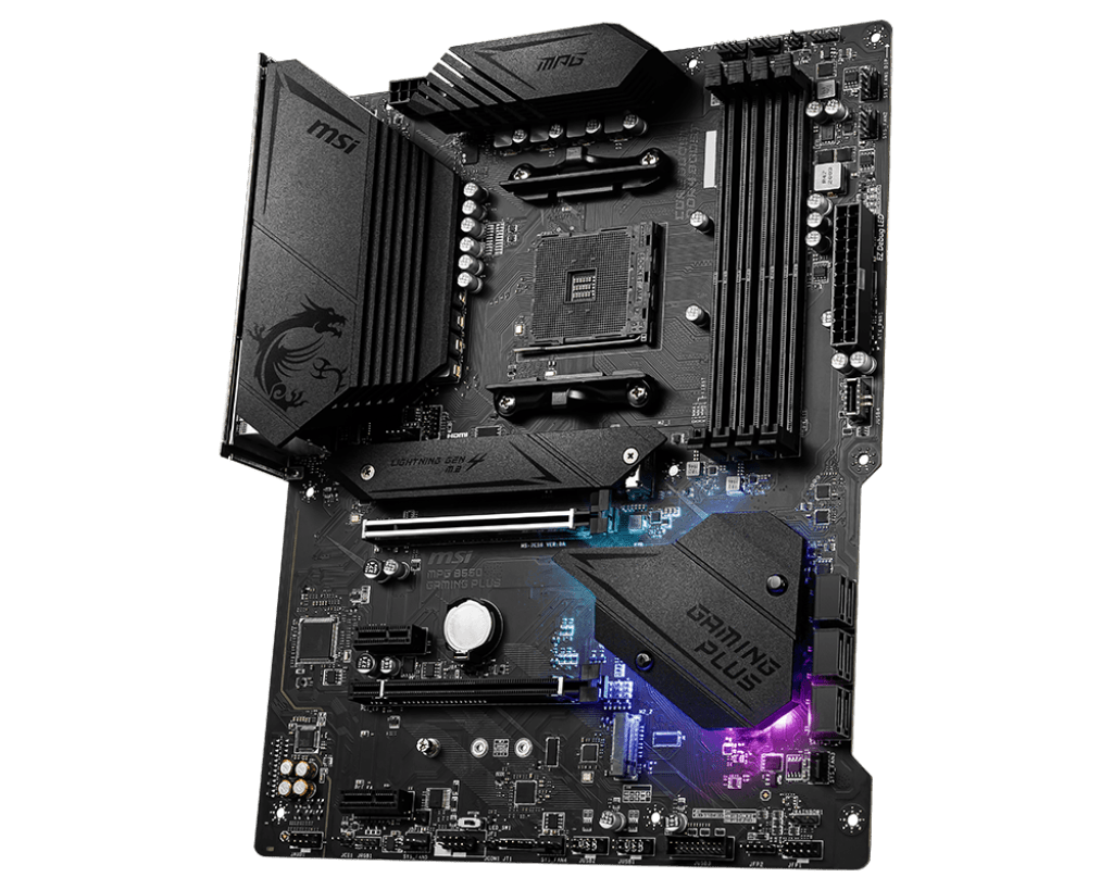 Материнская плата MSI MPG B550 GAMING PLUS AM4 4xDDR4 6xSATA3 RAID 2xM.2 HDMI DP ATX