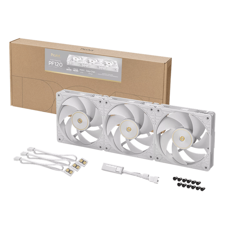 Вентилятор для корпуса ASUS PROART PF120 FAN PWM WHITE 3IN1 120x120x28 PF120-1/WT/3 IN 1//