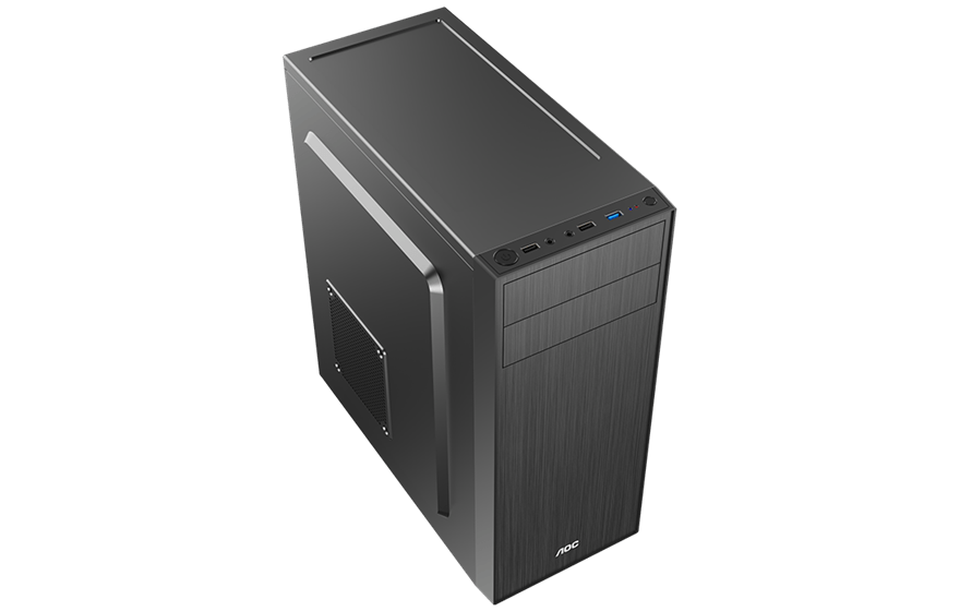 Корпус AOC CB114B ATX/M-ATX/ITX 2xUSB2.0 1xUSB3.0 1xAudio 1xMic Черный AOC-CB114-BEV1B-G