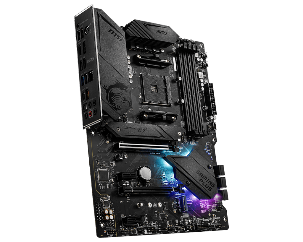 Материнская плата MSI MPG B550 GAMING PLUS AM4 4xDDR4 6xSATA3 RAID 2xM.2 HDMI DP ATX