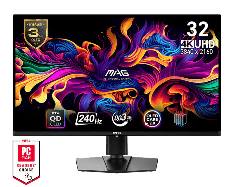 Монитор 31.5" MSI MAG 321UPX QD-OLED 3840x2160 240Hz 0.03ms 250cd/m2 1.5M:1 2xHDMI 1xDP 1xType-C HAS