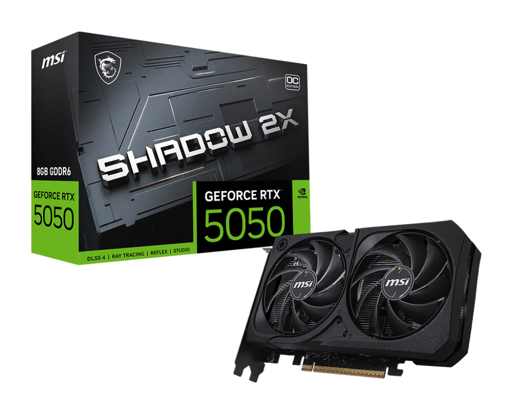 Видеокарта MSI GeForce RTX 5050 8G SHADOW 2X OC, 8G GDDR6 128bit 1xHDMI 3xDP G5050-8S2C