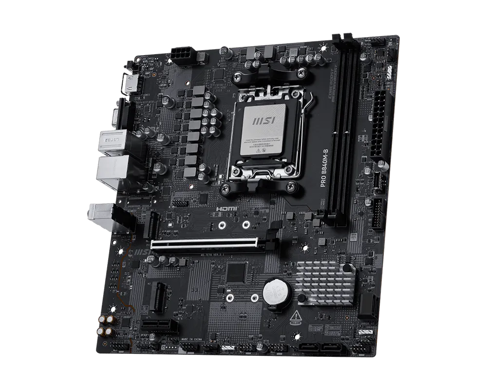 Материнская плата MSI PRO B840M-B AM5 2xDDR5 4xSATA3 RAID 2xM.2 HDMI VGA mATX