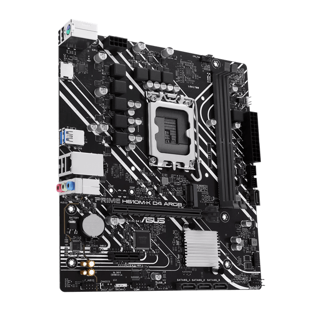 Материнская плата ASUS PRIME  H610M-K D4 ARGB, LGA1700 2xDDR4 4xSATA3 M.2 1xHDMI 2xARGB mATX