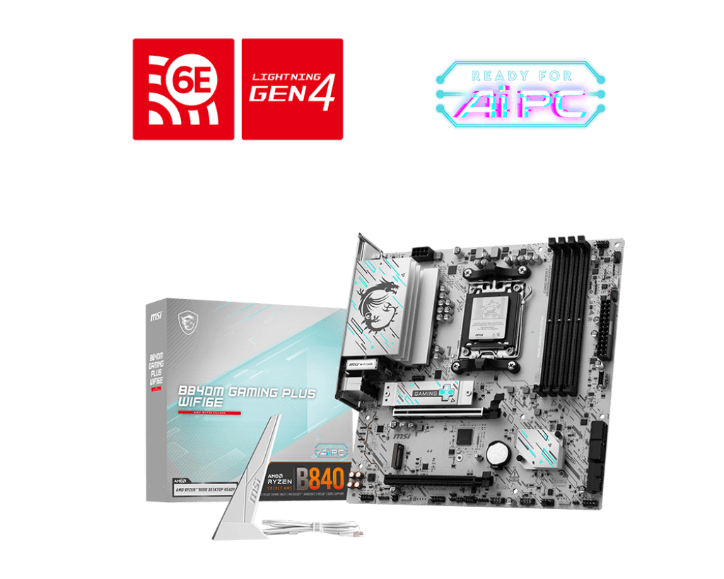 Материнская плата MSI B840M GAMING PLUS WIFI6E AM5 4xDDR5 4xSATA3 RAID 2xM.2 HDMI Type-C mATX