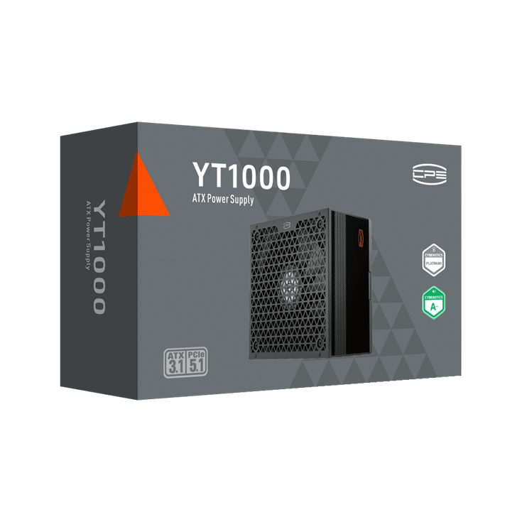 Блок питания PCCooler 1000W, YT1000, Full Modular, PLATINUM, 93.5%, Fan 135mm, Черный, P5-YT1000-P1F