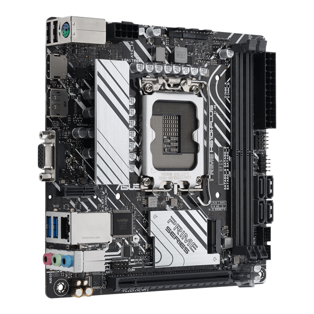 Материнская плата ASUS PRIME H610I-PLUS-CSM, LGA1700 H610 2xDDR5 4xSATA3 1xM2 D-Sub HDMI DP mITX