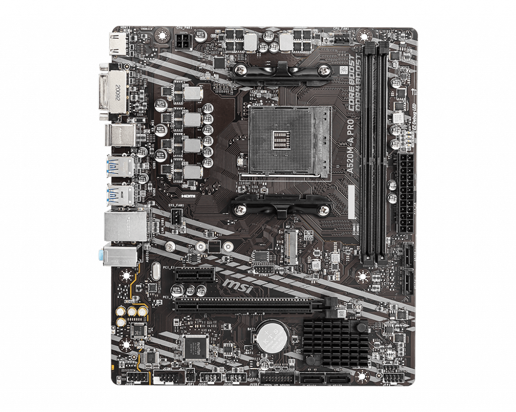 Материнская плата MSI A520M-A PRO AM4 A520 2xDDR4 4xSATA3 RAID 1xM.2 HDMI DVI mATX
