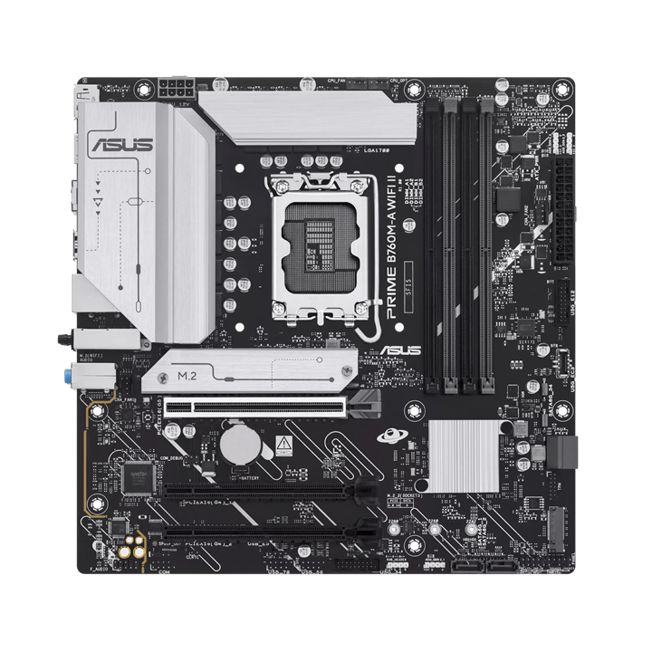 Материнская плата ASUS PRIME B760M-A WIFI II, LGA1700 4xDDR5 4xSATA3 2xM.2 RAID 1xHDMI 1xDP mATX