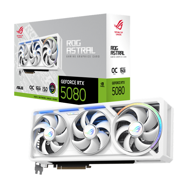 Видеокарта ASUS GeForce RTX 5080 16GB ROG ASTRAL GDDR7 256bit 3xDP ROG-ASTRAL-RTX5080-O16G-WHITE