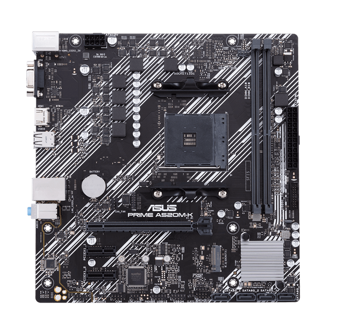 Материнская плата ASUS PRIME A520M-K AMD A520 AM4 2xDDR4 4xSATA3 RAID M.2 D-Sub HDMI mATX
