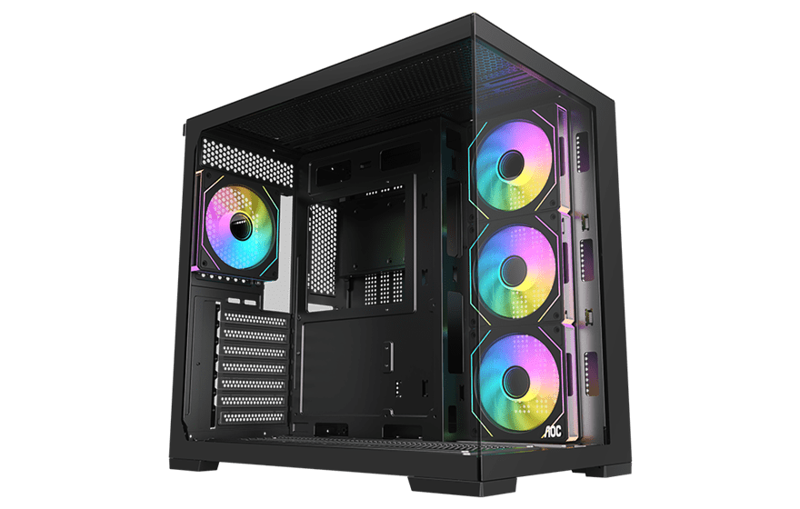 Корпус AOC CG395B 4F ATX/M-ATX/ITX 2xUSB3.0 1xType-C 1xAudio/Mic Черный AOC-CG395-BF4V2R0T2-G