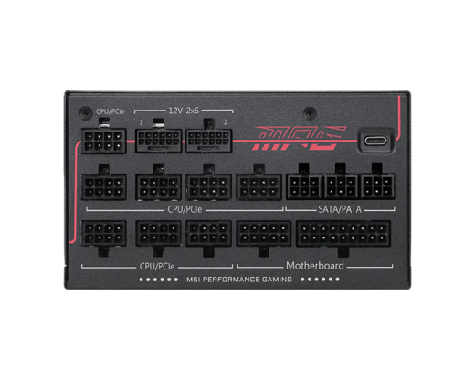Блок питания MSI 1300W, MPG Ai1300TS PCIE5, Full Modular, ATX, 80+ TITANIUM, >94%, Fan 135mm, Черный