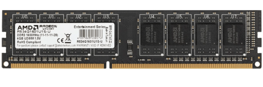 Оперативная память  4Gb DDR3 1600MHz AMD Radeon R5 Entertainment Series PC3-12800 R534G1601U1S-U
