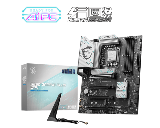 Материнская плата MSI B860 GAMING PLUS WIFI LGA1851 4xDDR5 4xSATA3 RAID 3xM.2 HDMI DP Type-C ATX