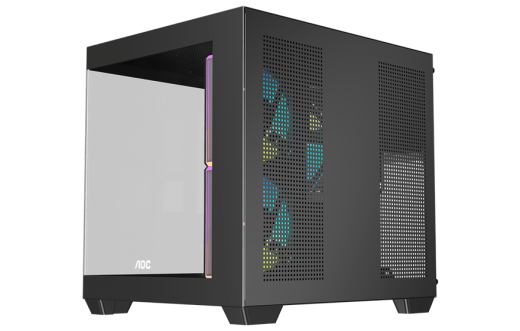 Корпус AOC CG381B 3F M-ATX/ITX 1xUSB2.0 1xUSB3.0 1xType-C 1xAudio/Mic Черный AOC-CG381-BF3V1R0T2-G