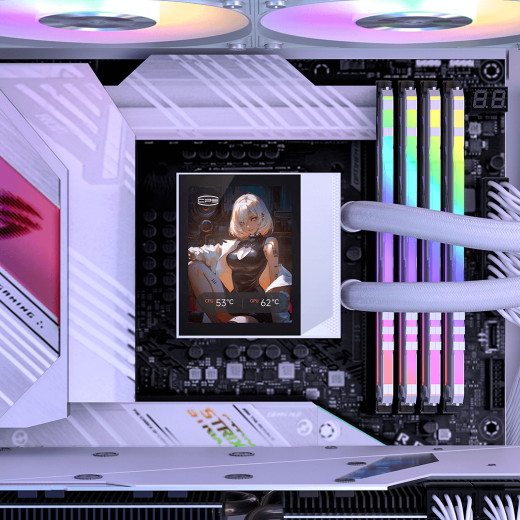 Водяное охлаждение для CPU PCCooler DC360 Pro ARGB Display WH 280W 115X/1200/1700/1851/AM4/AM5 Белый