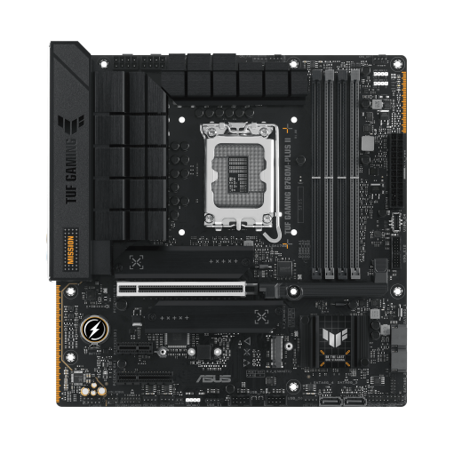 Материнская плата ASUS TUF GAMING B760M-PLUS II, LGA1700 4xDDR5 4xSATA3 3xM.2 RAID HDMI DP mATX