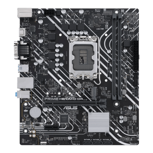 Материнская плата ASUS PRIME H610M-D D4, LGA1700 2xDDR4 4xSATA3 M.2 D-Sub HDMI COM mATX