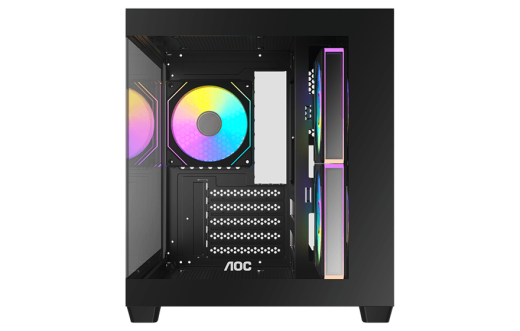 Корпус AOC CG381B 3F M-ATX/ITX 1xUSB2.0 1xUSB3.0 1xType-C 1xAudio/Mic Черный AOC-CG381-BF3V1R0T2-G