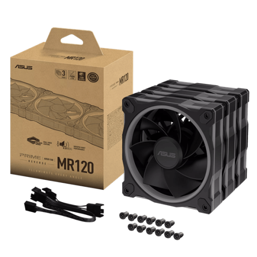 Вентилятор для корпуса ASUS PRIME MR120 FAN ARGB REVERSE BLACK 3IN1 120x120x28 MR120-1R/BK/3 IN 1//