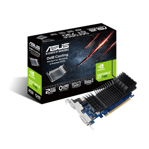 Видеокарта ASUS GeForce  GT730 2Gb 64bit GDDR5 902/1605 DVI HDMI HDCP PCI-E GT730-SL-2GD5-BRK