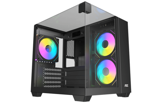 Корпус AOC CG389B 3F M-ATX/ITX 1xUSB2.0 1xUSB3.0 1xType-C 1xAudio/Mic Черный AOC-CG389-BF3V1R0T3-G