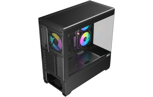 Корпус AOC CG393B 3F ATX/M-ATX/ITX 2xUSB(2.0/3.0) 1xType-C 1xAudio/Mic Черный AOC-CG393-BF3V1R0UD-G