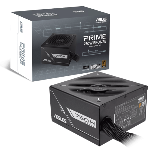 Блок питания ASUS  750W, Prime 750W Bronze, Non Modular, 80+ BRONZE, 88%, 135mm, PRIME-750B-BLACK