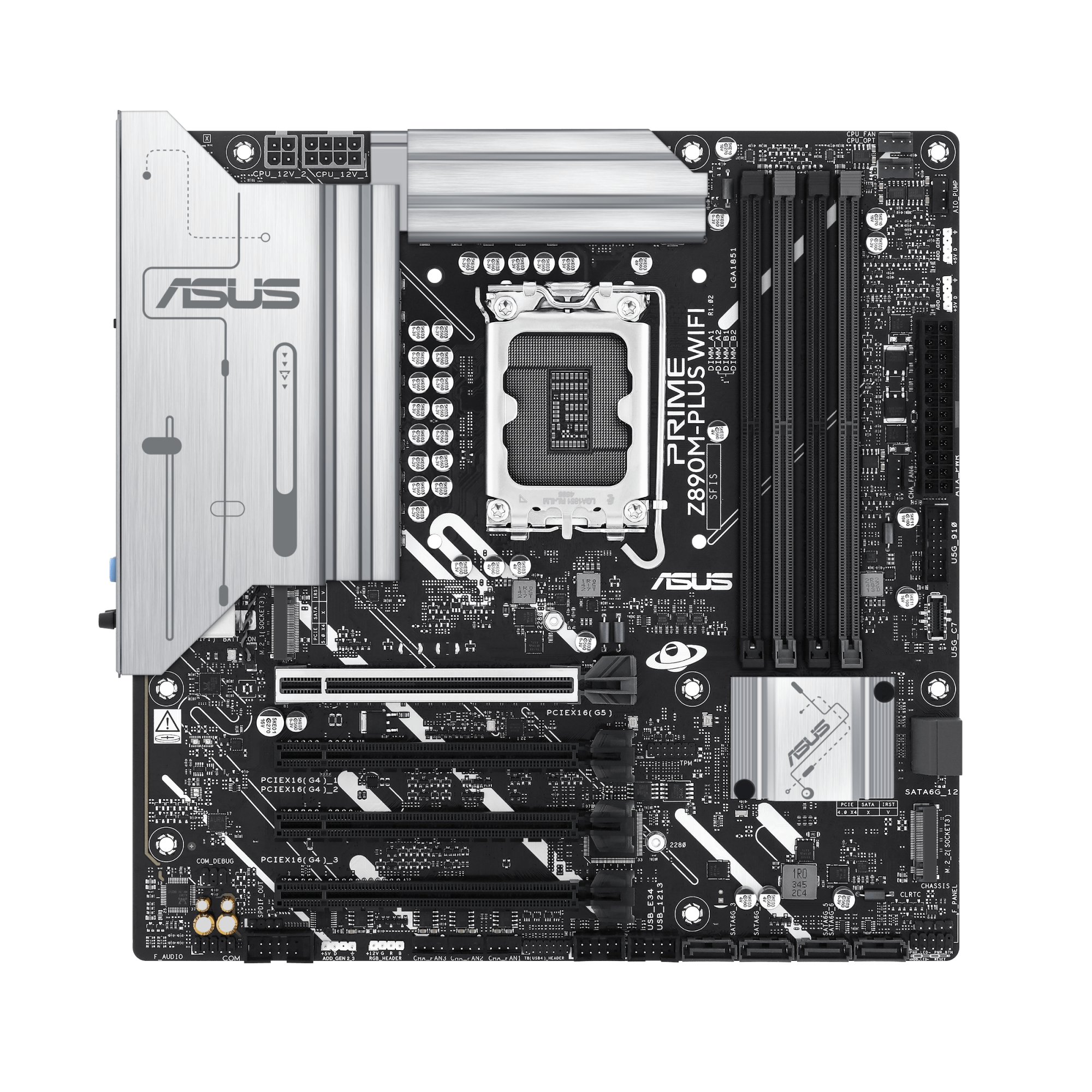 Материнская плата ASUS PRIME Z890M-PLUS WIFI, LGA1851 4xDDR5 6xSATA3 3xM.2 HDMI DP USB-C mATX