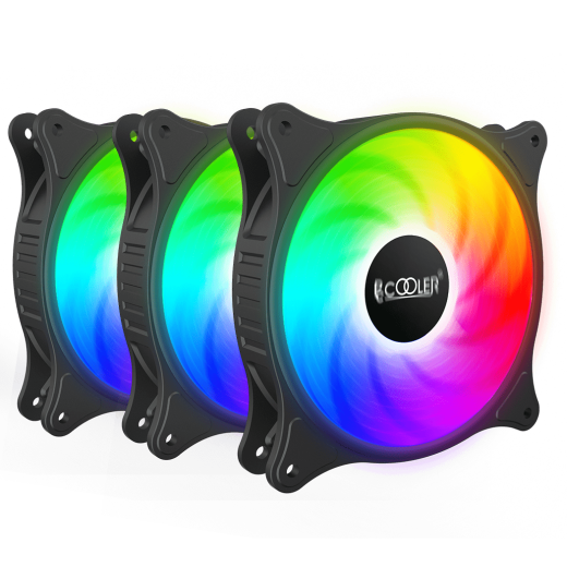 Вентилятор для корпуса PCCooler FX 120 ARGB BK 3 IN 1 3x(120x120x25mm) 1000-2000RPM 52,79CFM Black