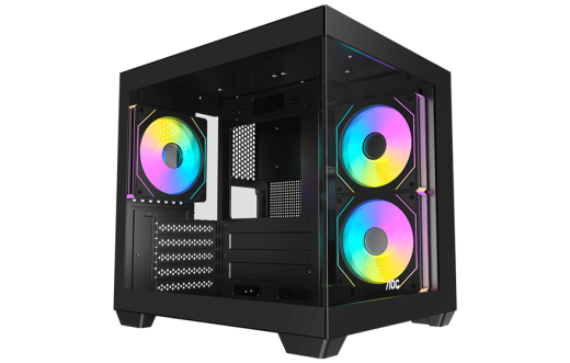 Корпус AOC CG381B 3F M-ATX/ITX 1xUSB2.0 1xUSB3.0 1xType-C 1xAudio/Mic Черный AOC-CG381-BF3V1R0T2-G