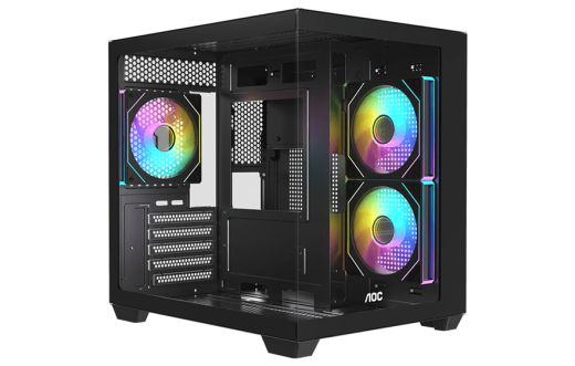 Корпус AOC CG391B 3F M-ATX/ITX 1xUSB2.0 1xUSB3.0 1xType-C 1xAudio/Mic Черный AOC-CG391-BF3V1R0T2-G