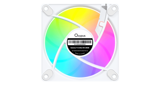 Вентилятор для корпуса Ocypus Gamma F12 Elite WH ARGB REVERSE BLADE 1x(120x120x25mm) Белый