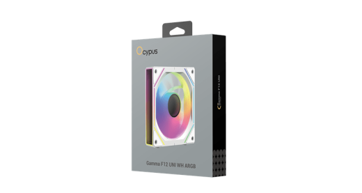 Вентилятор для корпуса Ocypus Gamma F12 UNI WH ARGB 1x(123x120x25mm), 800-1800 RPM Белый