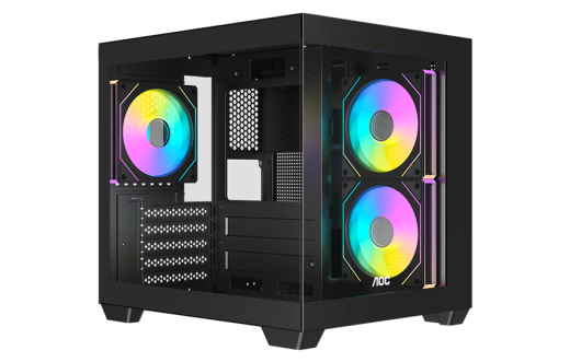 Корпус AOC CG381B 3F M-ATX/ITX 1xUSB2.0 1xUSB3.0 1xType-C 1xAudio/Mic Черный AOC-CG381-BF3V1R0T2-G