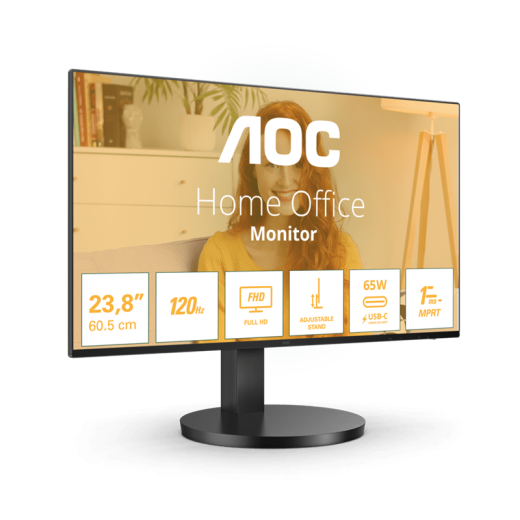 Монитор 27" AOC 27B3CF2/01 IPS 1920x1080 100Hz 1мс 250кд/м 1300:1 1xHDMI 1xUSB-C 2x2W Black