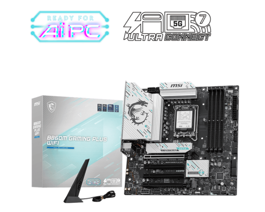 Материнская плата MSI B860M GAMING PLUS WIFI LGA1851 4xDDR5 4xSATA3 RAID 3xM.2 HDMI DP 2xType-C mATX
