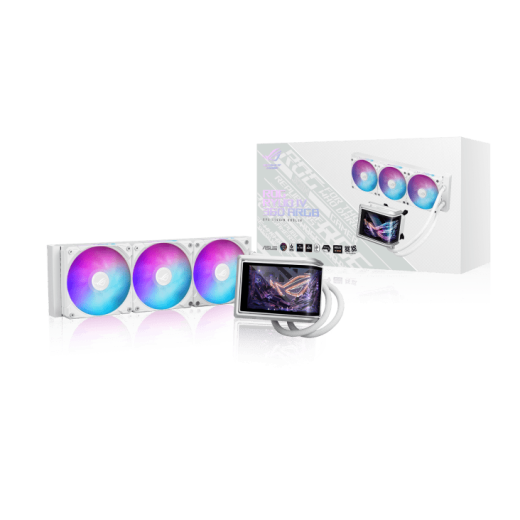 Водяное охлаждение CPU Asus ROG RYUO IV 360 ARGB WHT, 3x120mm, AMOLED-display, White