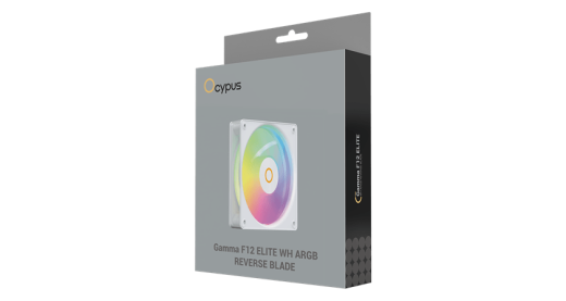 Вентилятор для корпуса Ocypus Gamma F12 Elite WH ARGB REVERSE BLADE 1x(120x120x25mm) Белый