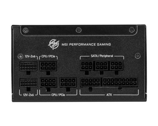 Блок питания MSI 1250W, MPG A1250GS PCIE5, Full Modular, ATX, 80+ GOLD, КПД >90%, Fan 135mm, Черный