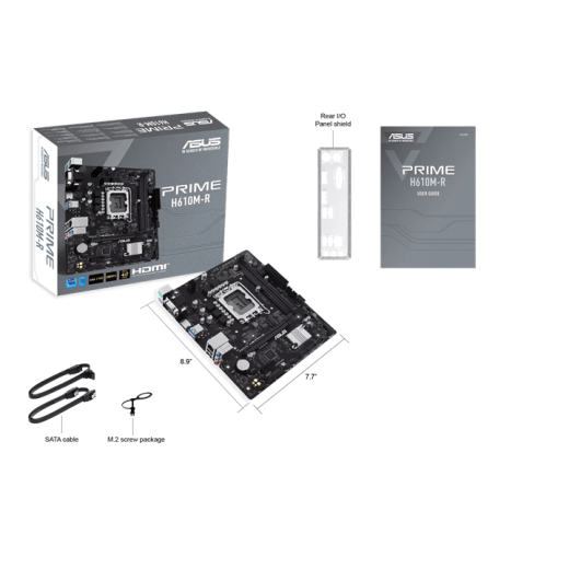 Материнская плата ASUS PRIME  H610M-R-SI, LGA1700 2xDDR5 4xSATA3 M.2 1xVGA 1xHDMI 1xDP mATX