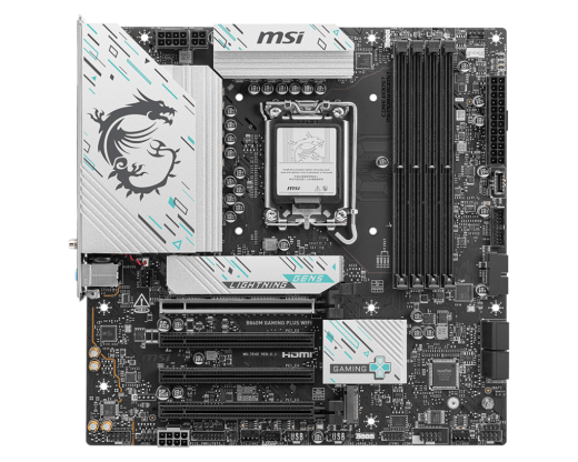 Материнская плата MSI B860M GAMING PLUS WIFI LGA1851 4xDDR5 4xSATA3 RAID 3xM.2 HDMI DP 2xType-C mATX