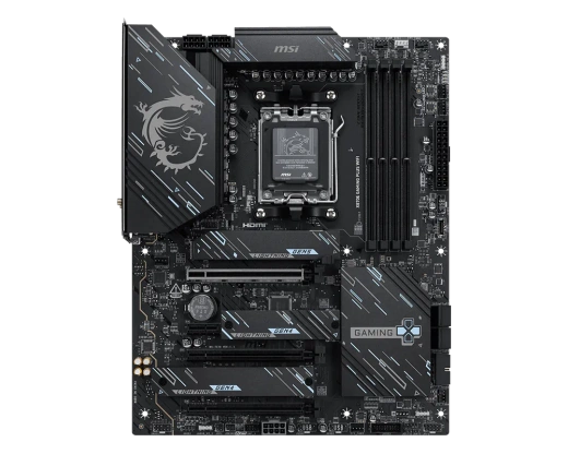 Материнская плата MSI X870E GAMING PLUS WIFI AM5 4xDDR5 4xSATA3 RAID 3xM.2 HDMI 2xType-C(DP) ATX