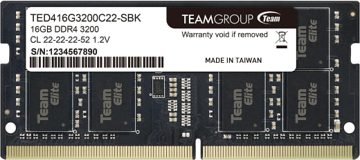 Оперативная память для ноутбука 16GB DDR4 3200Mhz Team Group ELITE SO-DIMM TED416G3200C22-S01