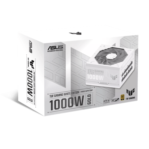 Блок питания ASUS 1000W, TUF Gaming 1000W Gold White Edition, Full Modular, TUF-GAMING-1000G-WHITE