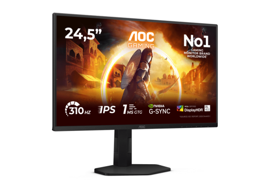 Монитор Игровой 24,5" AOC 25G4SXU/01 IPS 1920x1080 310Hz 1ms 400cdm 1000:1 2xHDMI 1xDP HAS Черный