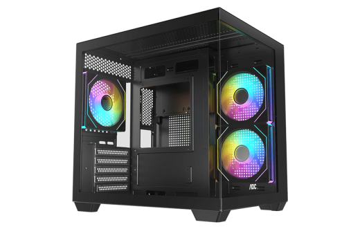 Корпус AOC CG391B 3F M-ATX/ITX 1xUSB2.0 1xUSB3.0 1xType-C 1xAudio/Mic Черный AOC-CG391-BF3V1R0T2-G
